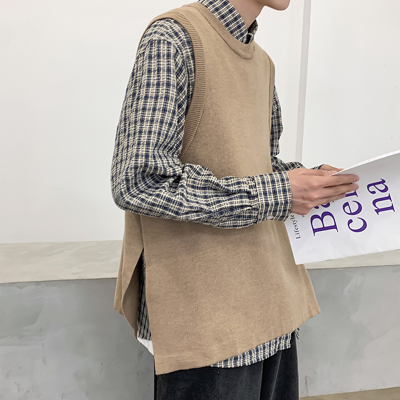 Urban Side-Slit Knit Vest
