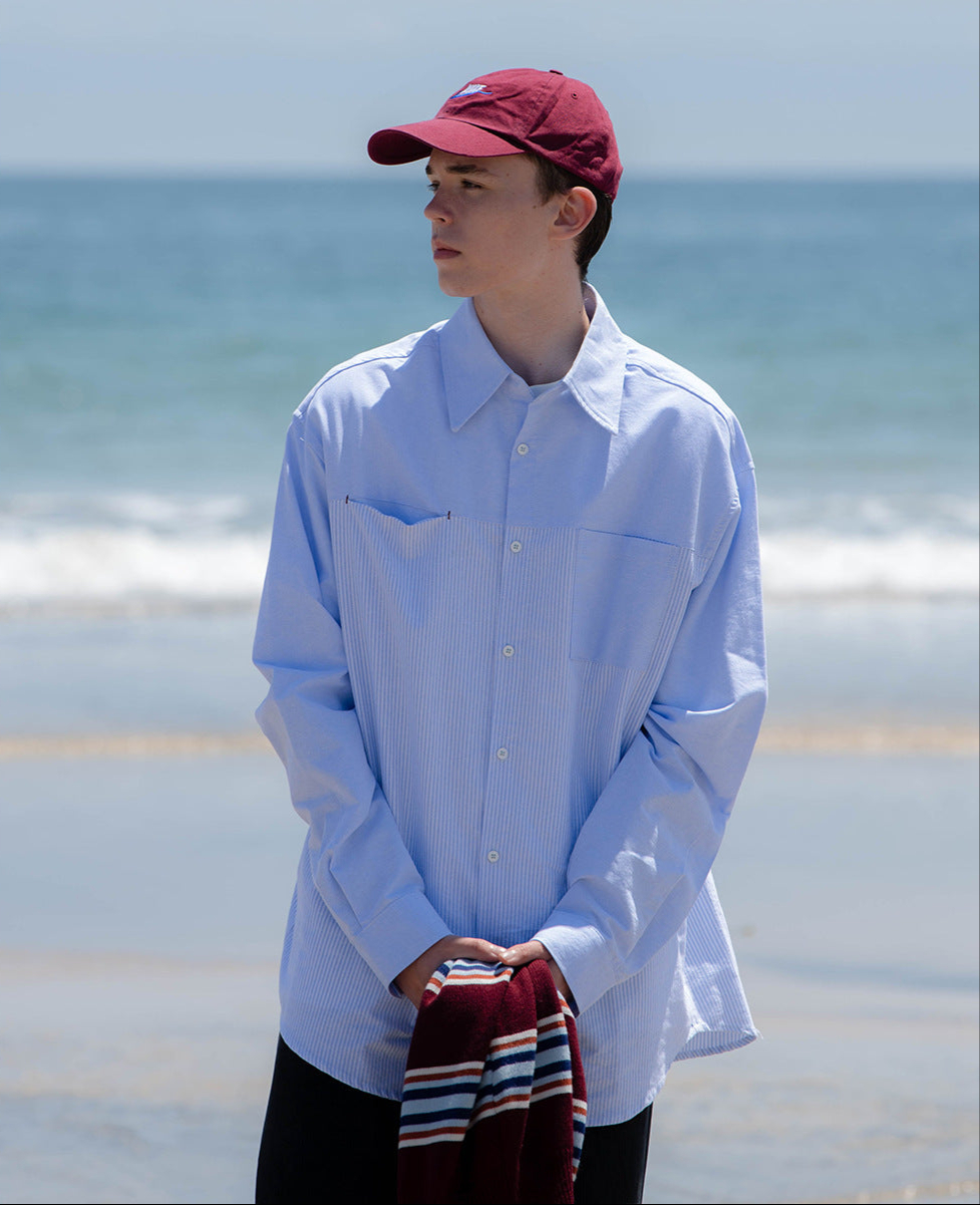 Ocean Breeze Stripe Panel Shirt