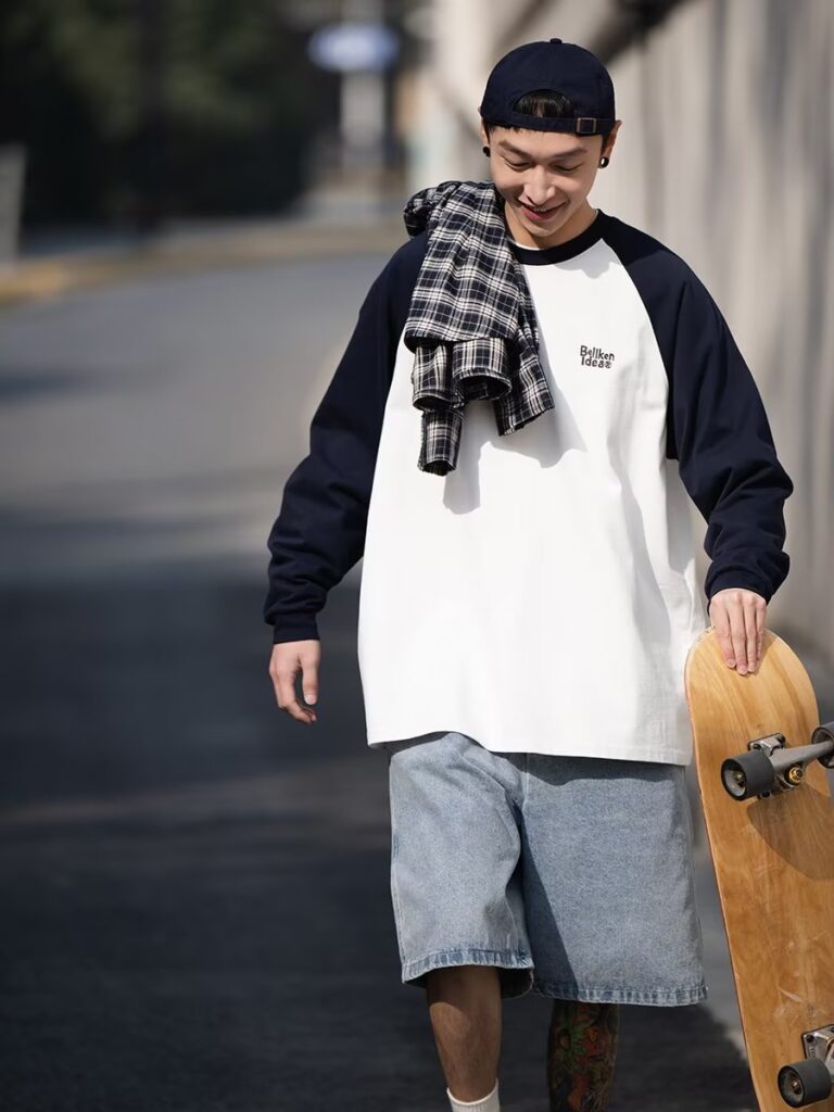 Two-Tone Raglan Long Sleeve Tee