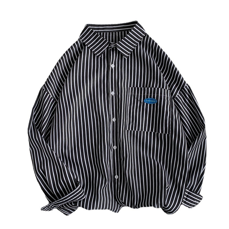 Loose Fit Vertical Stripe Shirt