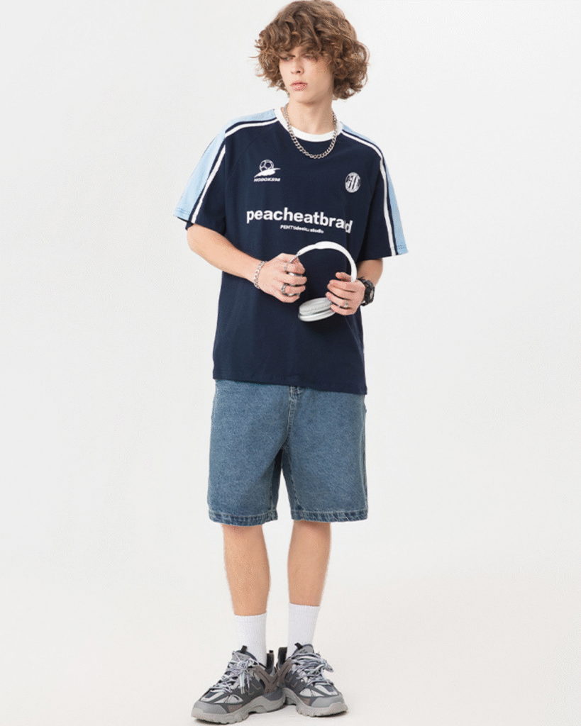 Retro Stripe Graphic Oversized T-shirt