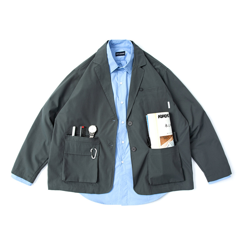 Multi-Pocket Utility Tailored Jacket